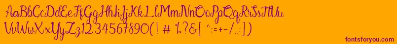 Gabriella Font – Purple Fonts on Orange Background