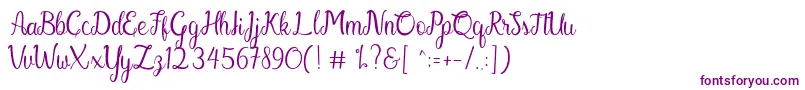 Gabriella Font – Purple Fonts on White Background