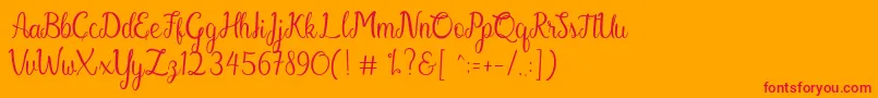 Gabriella Font – Red Fonts on Orange Background