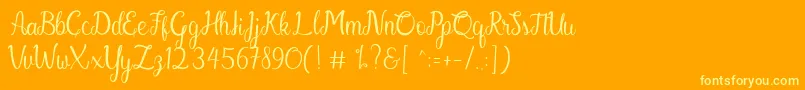 Gabriella-Schriftart – Gelbe Schriften auf orangefarbenem Hintergrund