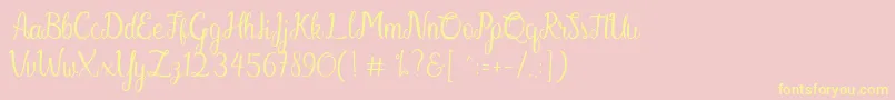 Gabriella Font – Yellow Fonts on Pink Background