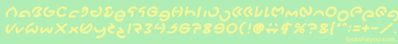 GABRIELLE Bold Italic Font – Yellow Fonts on Green Background