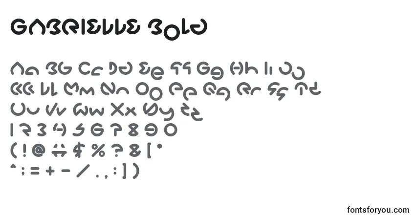Шрифт GABRIELLE Bold – алфавит, цифры, специальные символы
