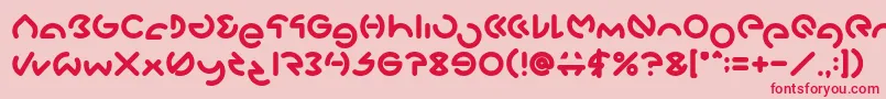 フォントGABRIELLE Bold – ピンクの背景に赤い文字
