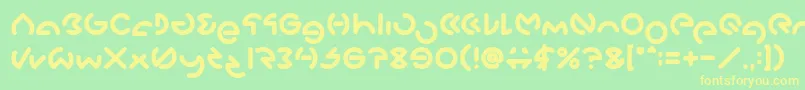 フォントGABRIELLE Bold – 黄色の文字が緑の背景にあります