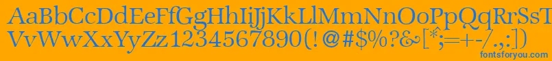 ZabriskieinternationalLightRegular Font – Blue Fonts on Orange Background