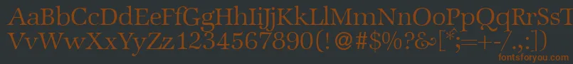 ZabriskieinternationalLightRegular Font – Brown Fonts on Black Background