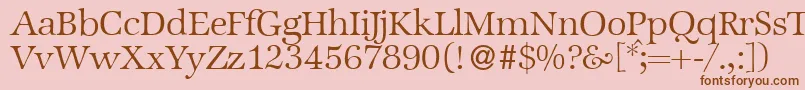 ZabriskieinternationalLightRegular Font – Brown Fonts on Pink Background