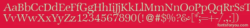 ZabriskieinternationalLightRegular Font – Green Fonts on Red Background