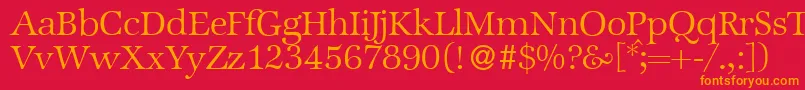 ZabriskieinternationalLightRegular Font – Orange Fonts on Red Background