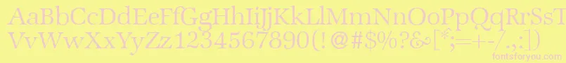 ZabriskieinternationalLightRegular Font – Pink Fonts on Yellow Background