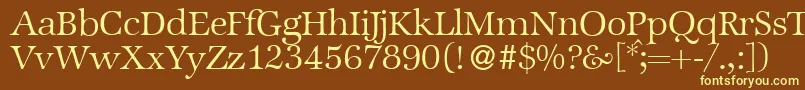 ZabriskieinternationalLightRegular Font – Yellow Fonts on Brown Background