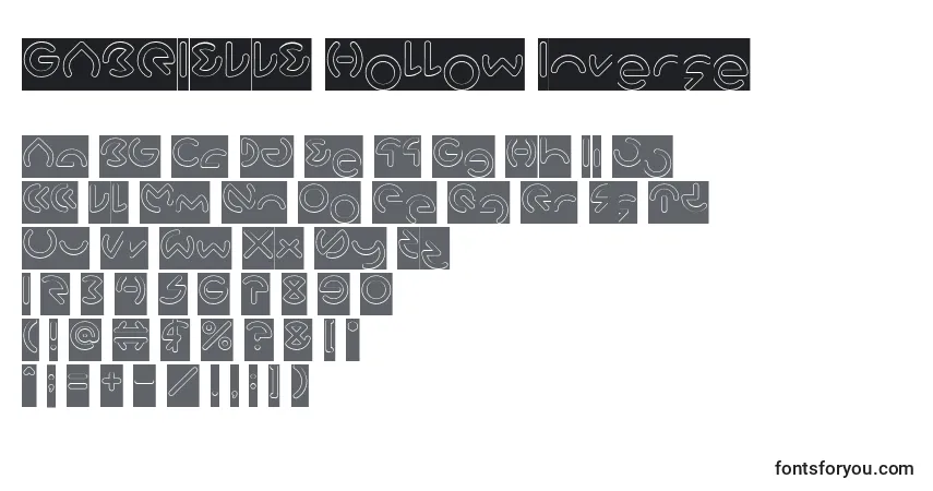 GABRIELLE Hollow Inverseフォント–アルファベット、数字、特殊文字