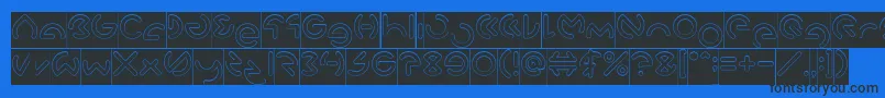 GABRIELLE Hollow Inverse Font – Black Fonts on Blue Background