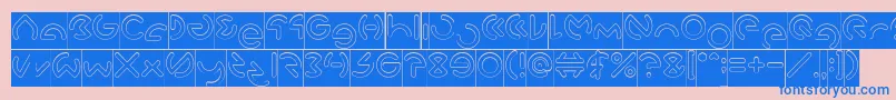 GABRIELLE Hollow Inverse Font – Blue Fonts on Pink Background