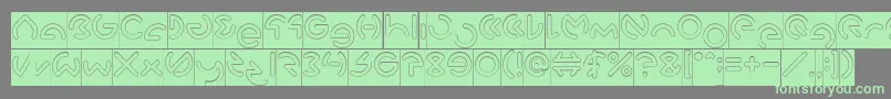 GABRIELLE Hollow Inverse Font – Green Fonts on Gray Background