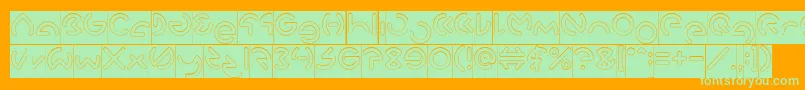 GABRIELLE Hollow Inverse Font – Green Fonts on Orange Background