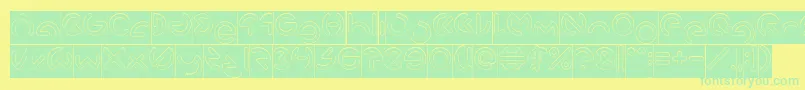 GABRIELLE Hollow Inverse Font – Green Fonts on Yellow Background