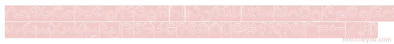 GABRIELLE Hollow Inverse-Schriftart – Rosa Schriften auf weißem Hintergrund