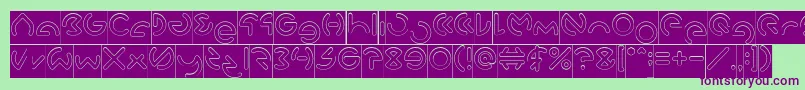GABRIELLE Hollow Inverse Font – Purple Fonts on Green Background
