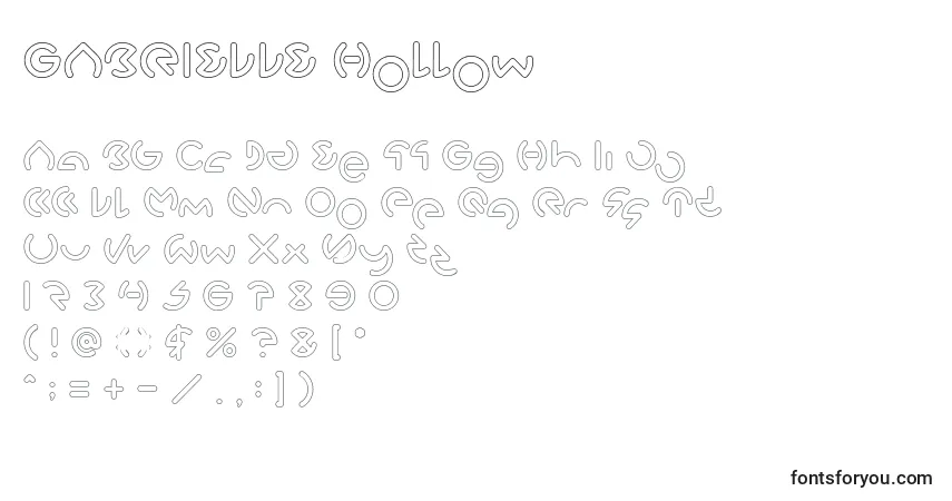 Шрифт GABRIELLE Hollow – алфавит, цифры, специальные символы