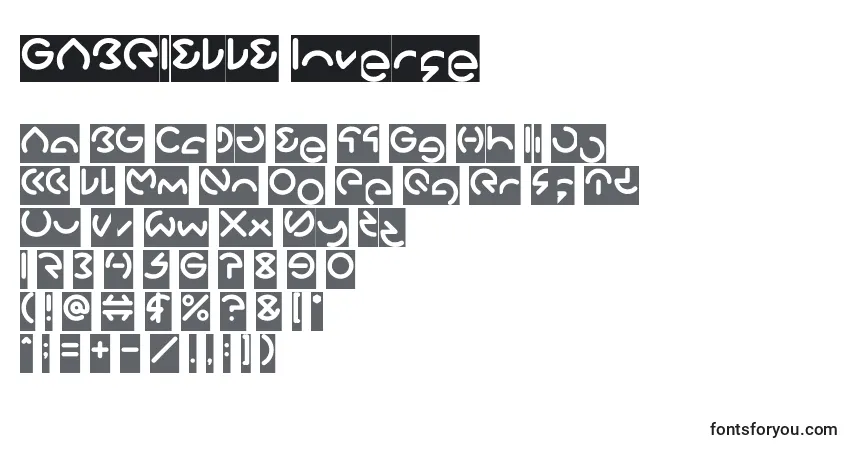 A fonte GABRIELLE Inverse – alfabeto, números, caracteres especiais