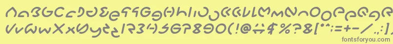 Fonte GABRIELLE Italic – fontes cinzas em um fundo amarelo