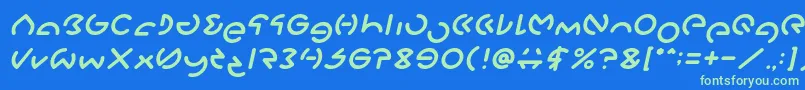 Шрифт GABRIELLE Italic – зелёные шрифты на синем фоне