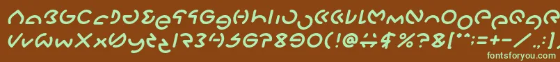 Fonte GABRIELLE Italic – fontes verdes em um fundo marrom