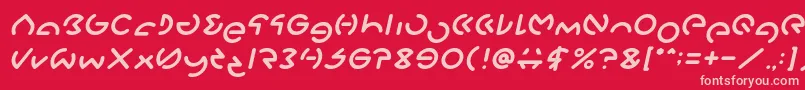 Fonte GABRIELLE Italic – fontes rosa em um fundo vermelho