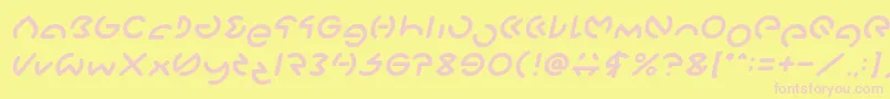 Шрифт GABRIELLE Italic – розовые шрифты на жёлтом фоне