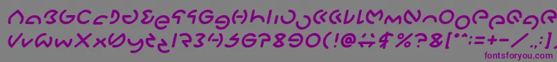 GABRIELLE Italic-fontti – violetit fontit harmaalla taustalla