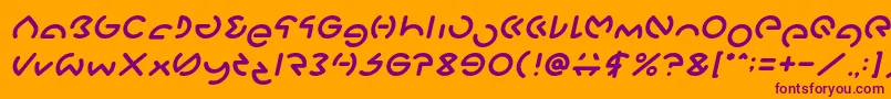 GABRIELLE Italic-fontti – violetit fontit oranssilla taustalla