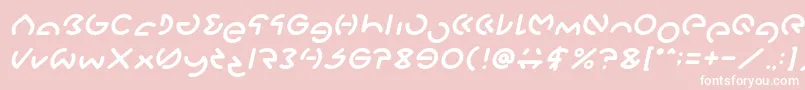 GABRIELLE Italic-Schriftart – Weiße Schriften auf rosa Hintergrund