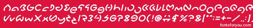 Fonte GABRIELLE Italic – fontes brancas em um fundo vermelho