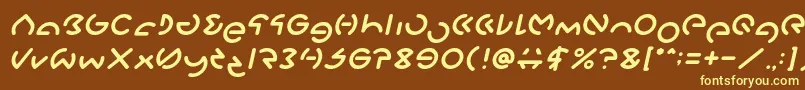 GABRIELLE Italic-fontti – keltaiset fontit ruskealla taustalla