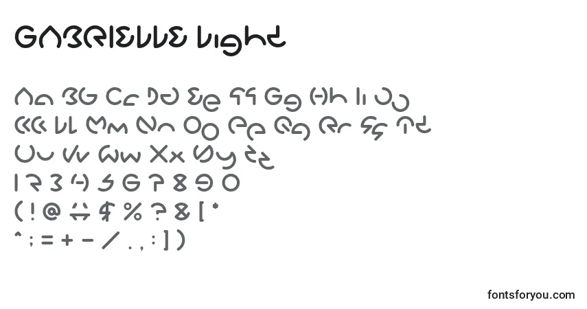Fuente GABRIELLE Light - alfabeto, números, caracteres especiales