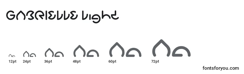 Größen der Schriftart GABRIELLE Light