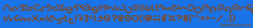 フォントGABRIELLE – 茶色の文字が青い背景にあります。