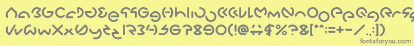 フォントGABRIELLE – 黄色の背景に灰色の文字