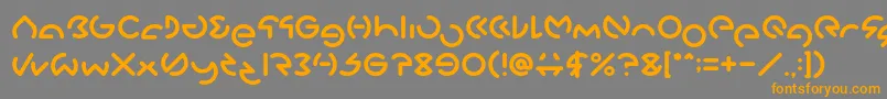 フォントGABRIELLE – オレンジの文字は灰色の背景にあります。