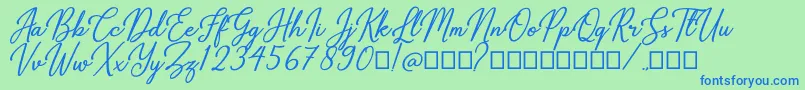 Gabryna Font – Blue Fonts on Green Background
