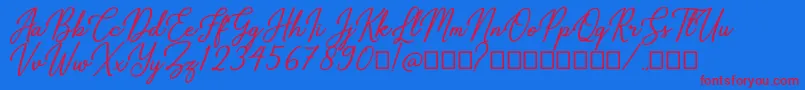 Gabryna Font – Red Fonts on Blue Background