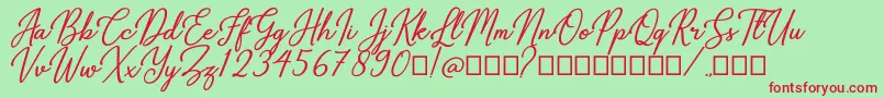 Gabryna Font – Red Fonts on Green Background