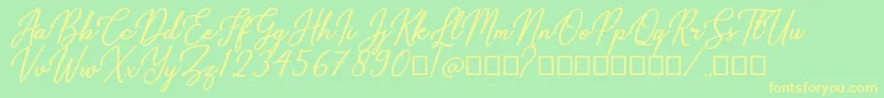 Gabryna Font – Yellow Fonts on Green Background