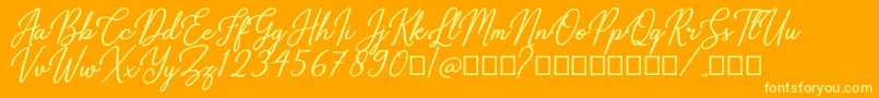 Fonte Gabryna – fontes amarelas em um fundo laranja