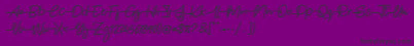 Gabuek Script-Schriftart – Schwarze Schriften auf violettem Hintergrund