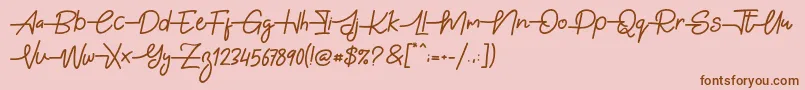 Gabuek Script Font – Brown Fonts on Pink Background
