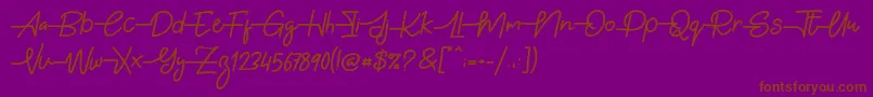 Gabuek Script Font – Brown Fonts on Purple Background