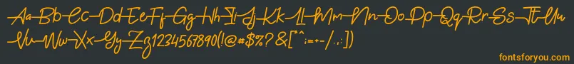 Gabuek Script Font – Orange Fonts on Black Background